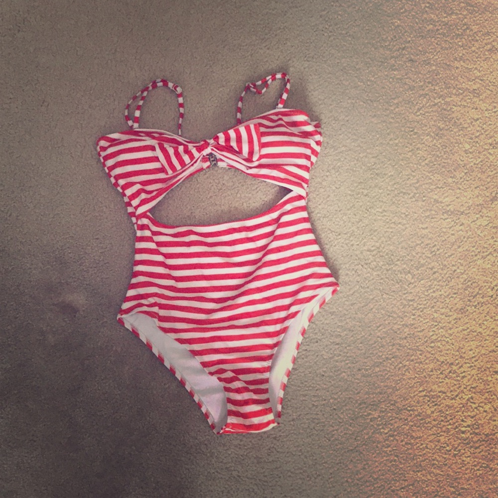 Striped One Piece Swimsuit